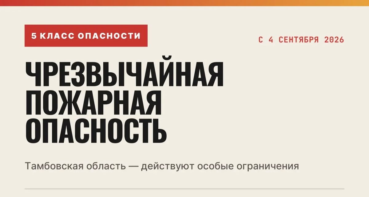 В Тамбовской области объявили максимальную пожарную опасность и попросили не разводить огонь
